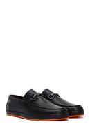 Men's Black Leather Buckle Sports Loafer | Derimod