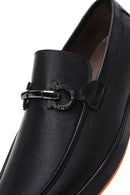 Men's Black Leather Buckle Sports Loafer | Derimod