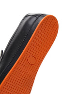 Men's Black Leather Buckle Sports Loafer | Derimod