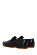 Men's Black Printed Leather Buckle Sports Loafer | Derimod