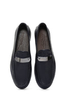 Erkek Lacivert Baskılı Deri Tokalı Spor Loafer | Derimod