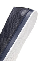 Erkek Lacivert Baskılı Deri Tokalı Spor Loafer | Derimod