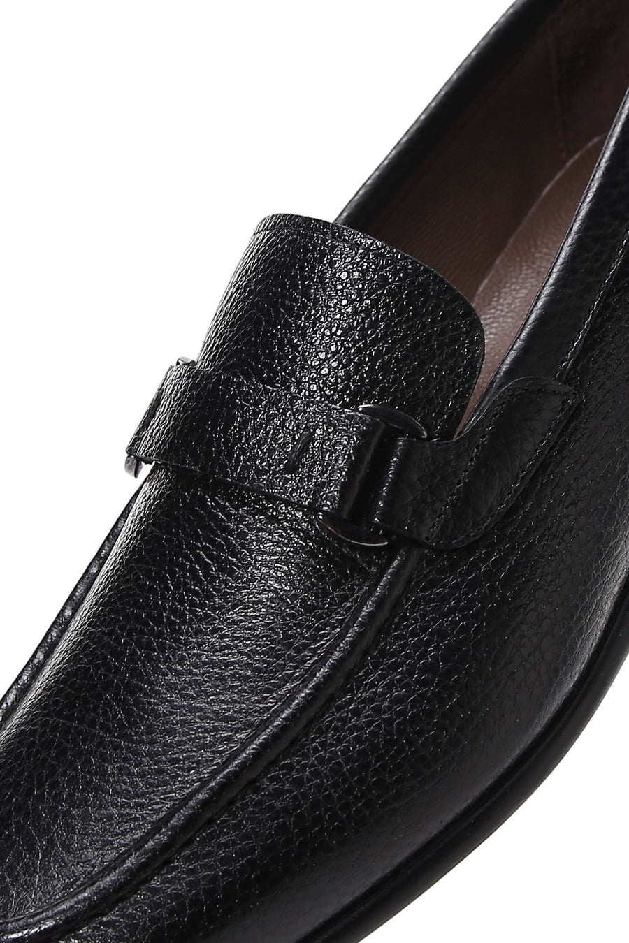 Erkek Siyah Deri Tokalı Klasik Loafer