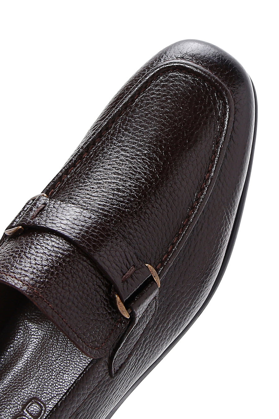 Erkek Kahve Deri Tokalı Klasik Loafer