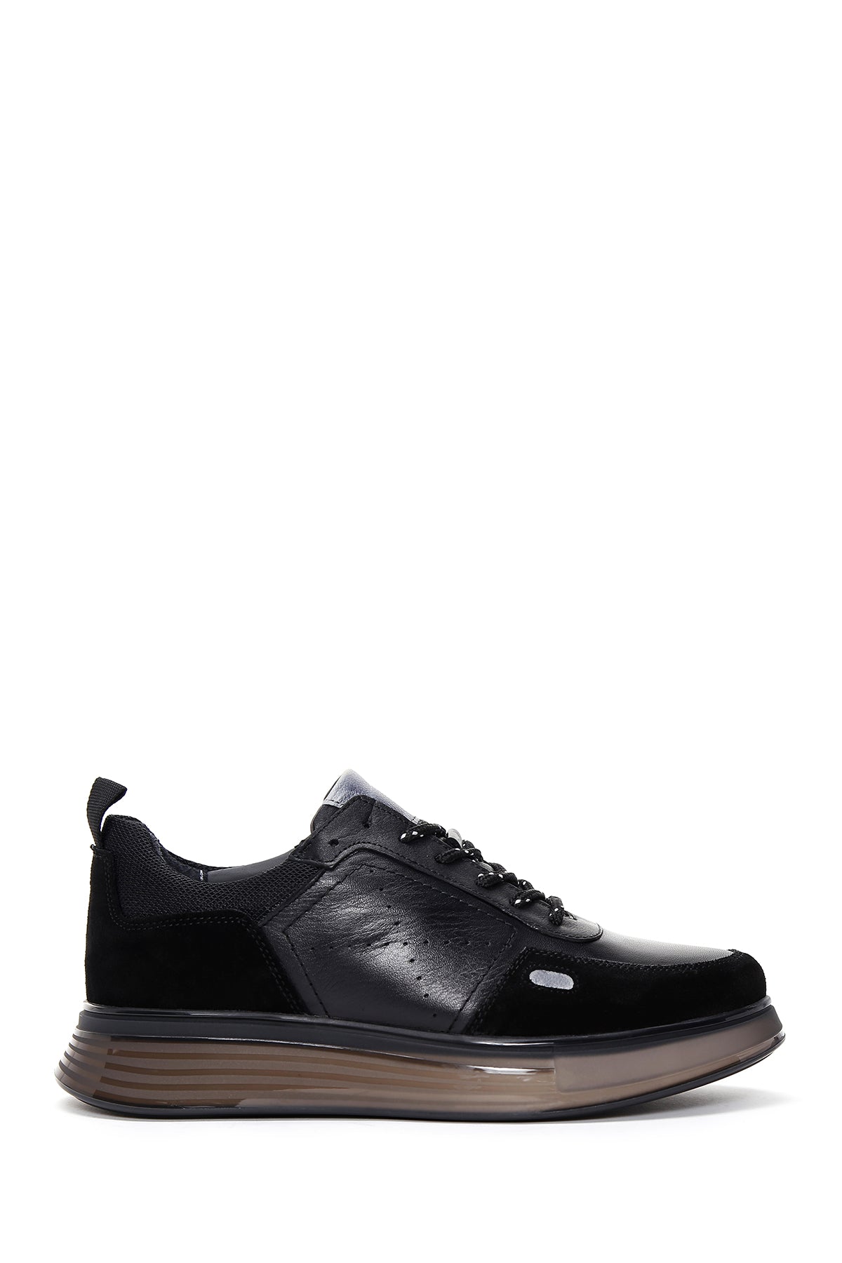 Men's Black Leather Thick Soled Sneaker 23SFD606014 | Derimod