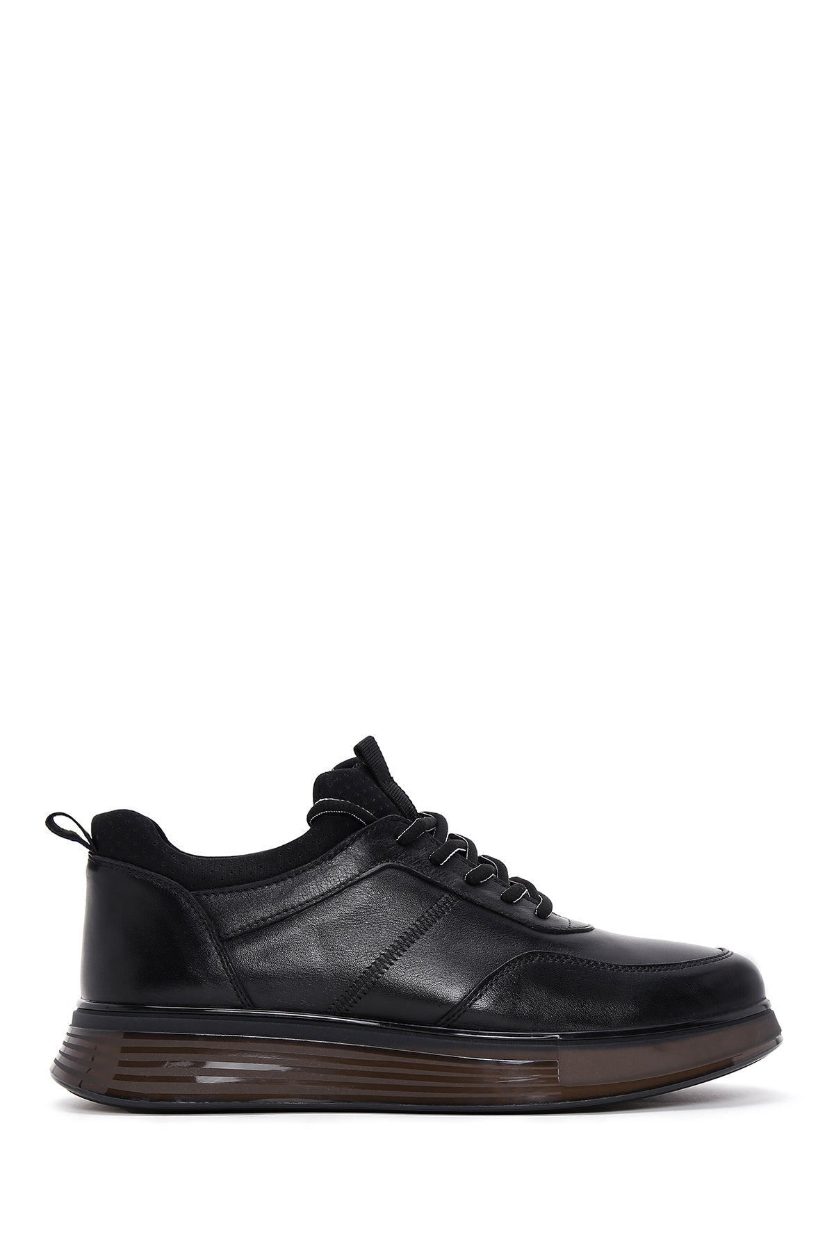 Men's Black Leather Thick Soled Sneaker 23SFD606318 | Derimod