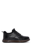 Men's Black Leather Thick Soled Sneaker | Derimod
