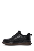 Men's Black Leather Thick Soled Sneaker | Derimod