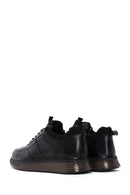 Men's Black Leather Thick Soled Sneaker | Derimod