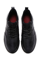Men's Black Leather Thick Soled Sneaker | Derimod