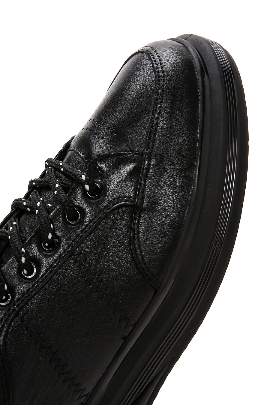 Erkek Siyah Deri Sneaker
