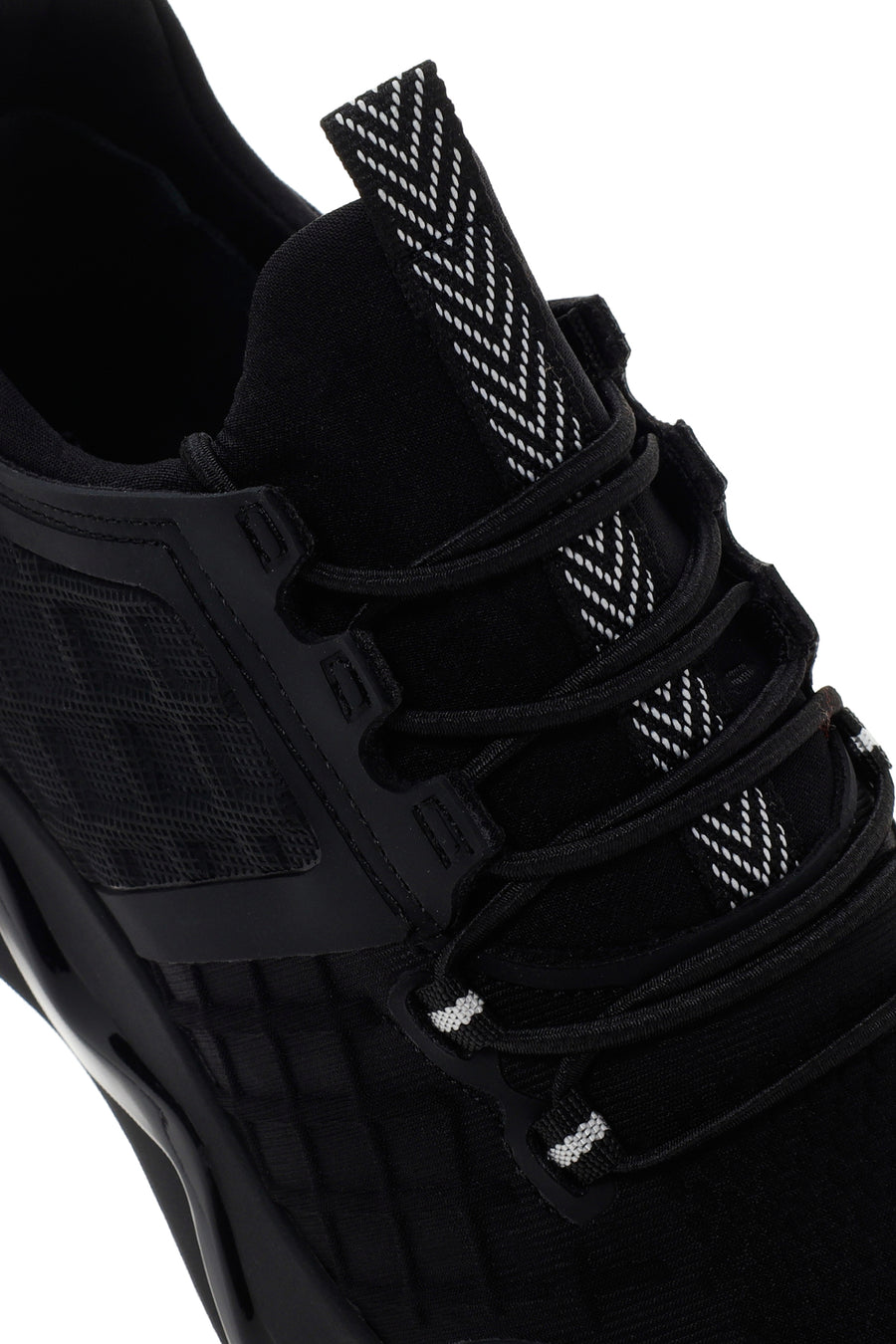Men's Black Thick Soled Leather Sneaker