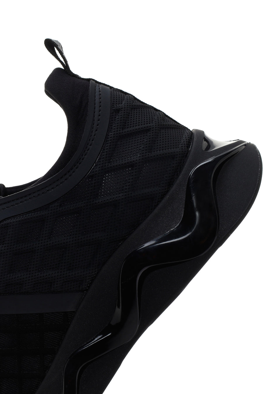 Men's Black Thick Soled Leather Sneaker
