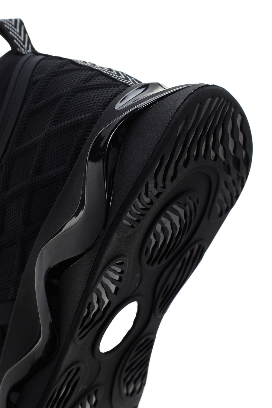 Men's Black Thick Soled Leather Sneaker