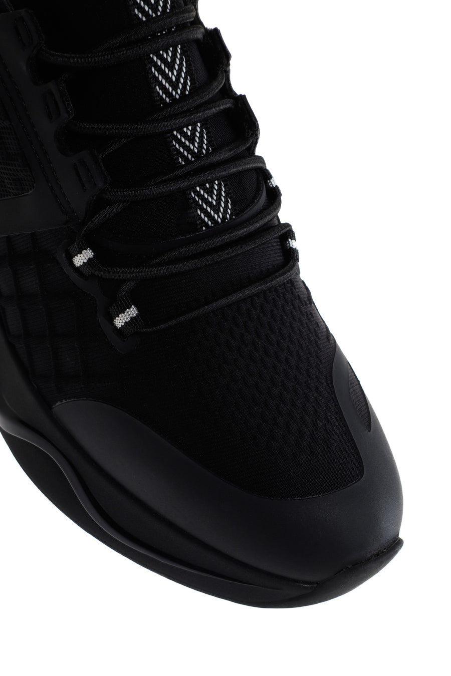 Men's Black Thick Soled Leather Sneaker