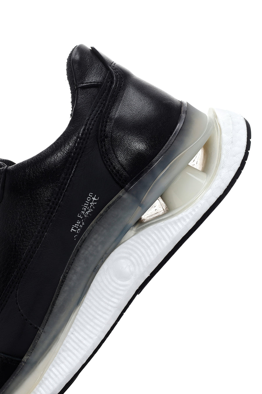 Men's Black Thick Soled Leather Sneaker