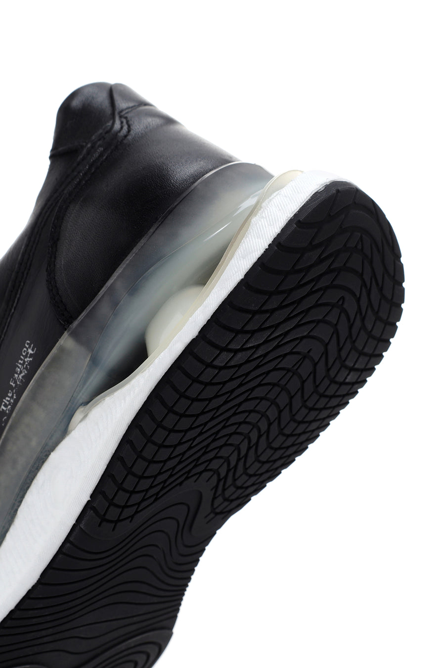 Men's Black Thick Soled Leather Sneaker