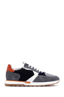 Men's Gray Suede Detailed Sneaker | Derimod