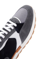 Men's Gray Suede Detailed Sneaker | Derimod