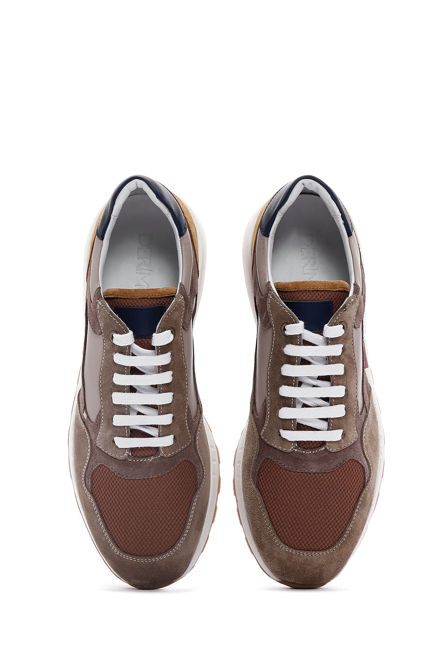 Erkek Vizon Süet Detaylı Sneaker