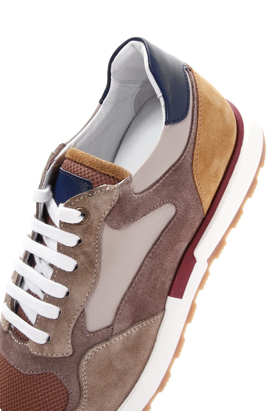 Erkek Vizon Süet Detaylı Sneaker