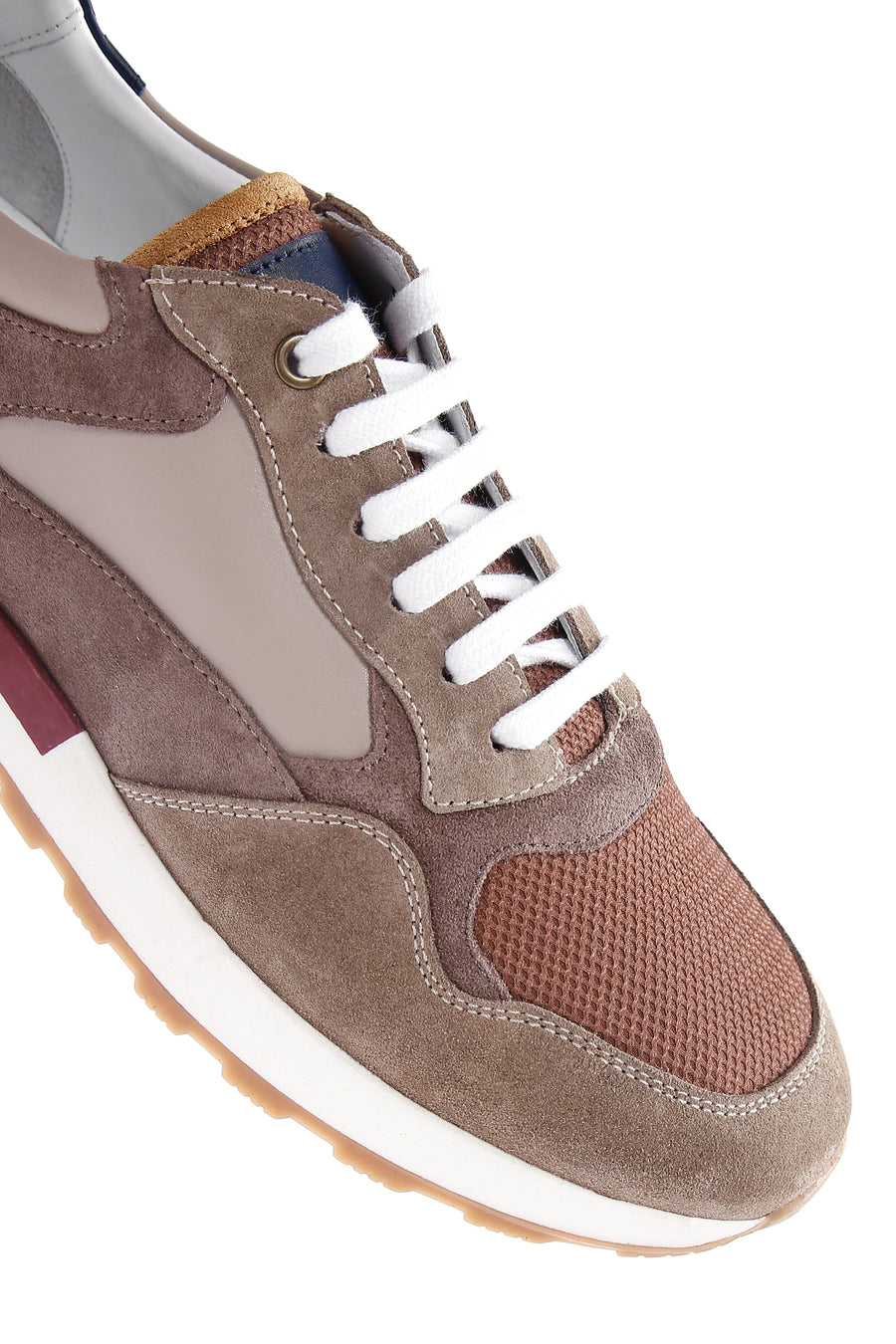 Erkek Vizon Süet Detaylı Sneaker