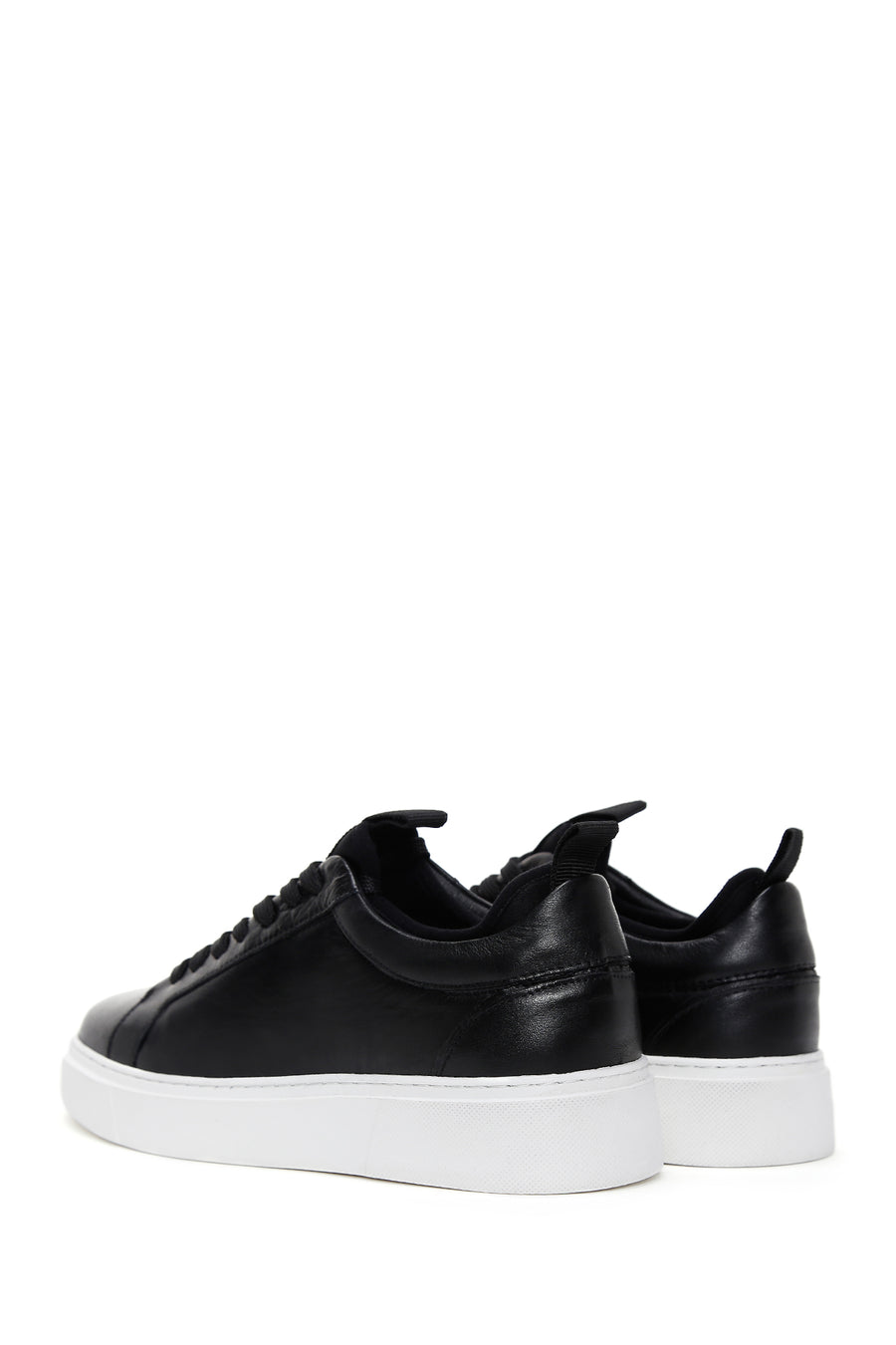 Erkek Siyah Deri Çoraplı Kalın Tabanlı Sneaker