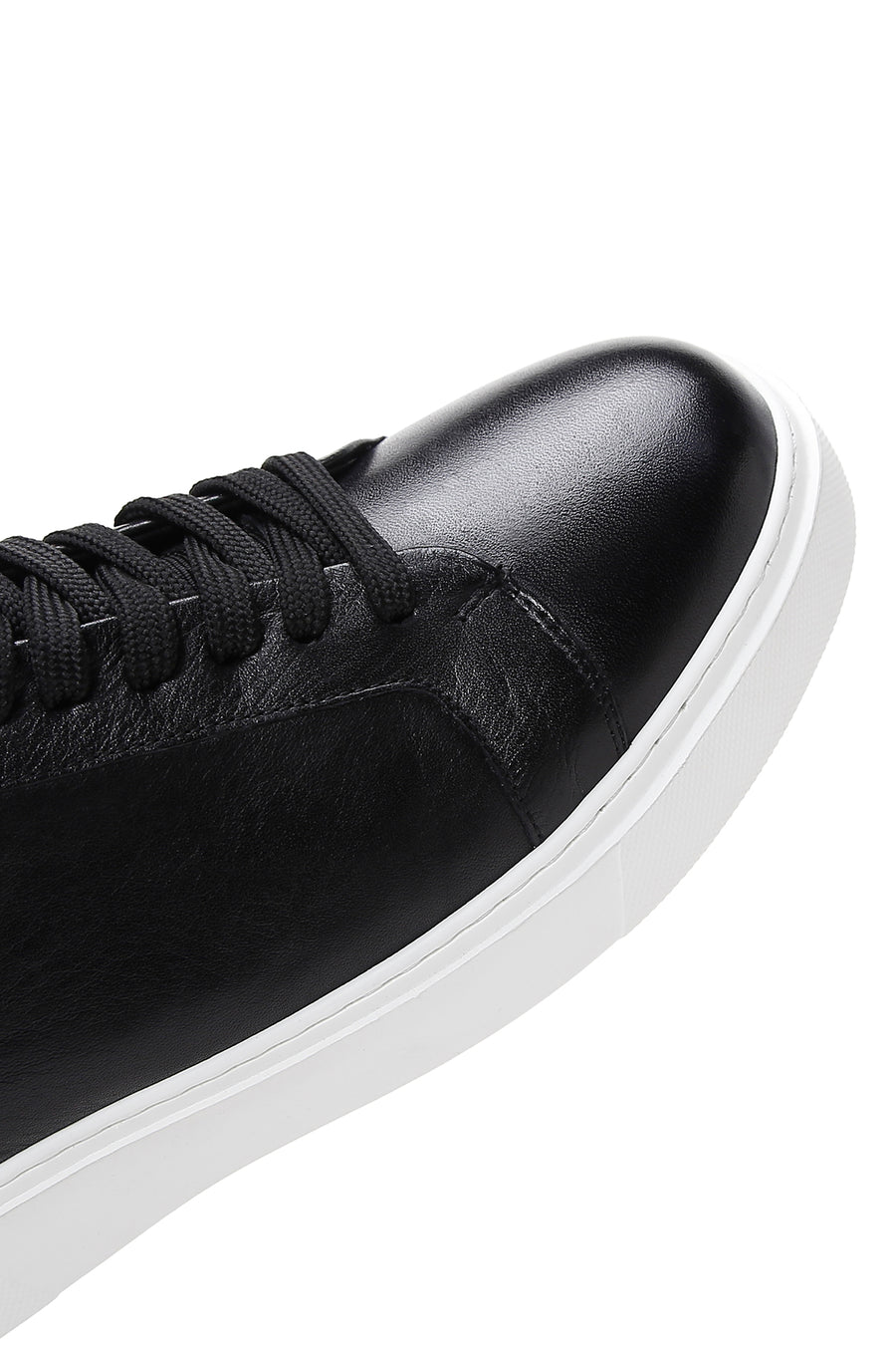 Erkek Siyah Deri Çoraplı Kalın Tabanlı Sneaker