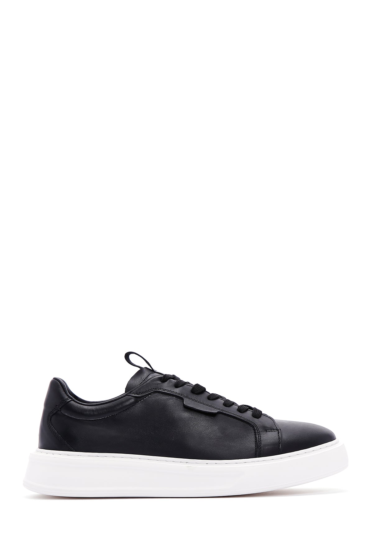 Men's Black Leather Thick Soled Sneaker 23SFD610718 | Derimod