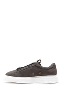 Men's Dark Gray Nubuck Leather Sneaker | Derimod