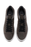 Men's Dark Gray Nubuck Leather Sneaker | Derimod