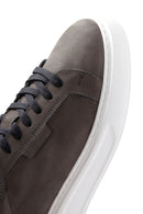 Men's Dark Gray Nubuck Leather Sneaker | Derimod