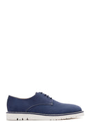 Men's Blue Nubuck Leather Casual Shoes | Derimod