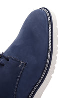 Men's Blue Nubuck Leather Casual Shoes | Derimod