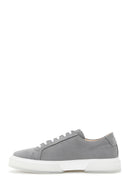 Men's Gray Nubuck Leather Sneaker | Derimod
