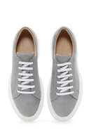 Men's Gray Nubuck Leather Sneaker | Derimod