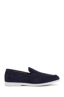 Men's Navy Blue Suede Leather Sports Loafer | Derimod