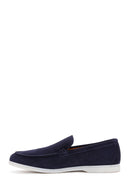 Men's Navy Blue Suede Leather Sports Loafer | Derimod