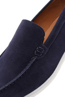 Men's Navy Blue Suede Leather Sports Loafer | Derimod