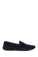 Men's Navy Blue Suede Leather Loafer | Derimod
