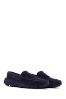 Men's Navy Blue Suede Leather Loafer | Derimod