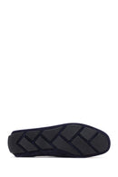 Men's Navy Blue Suede Leather Loafer | Derimod