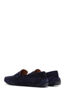 Men's Navy Blue Suede Leather Loafer | Derimod