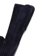 Men's Navy Blue Suede Leather Loafer | Derimod
