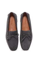 Men's Gray Suede Leather Casual Loafer | Derimod