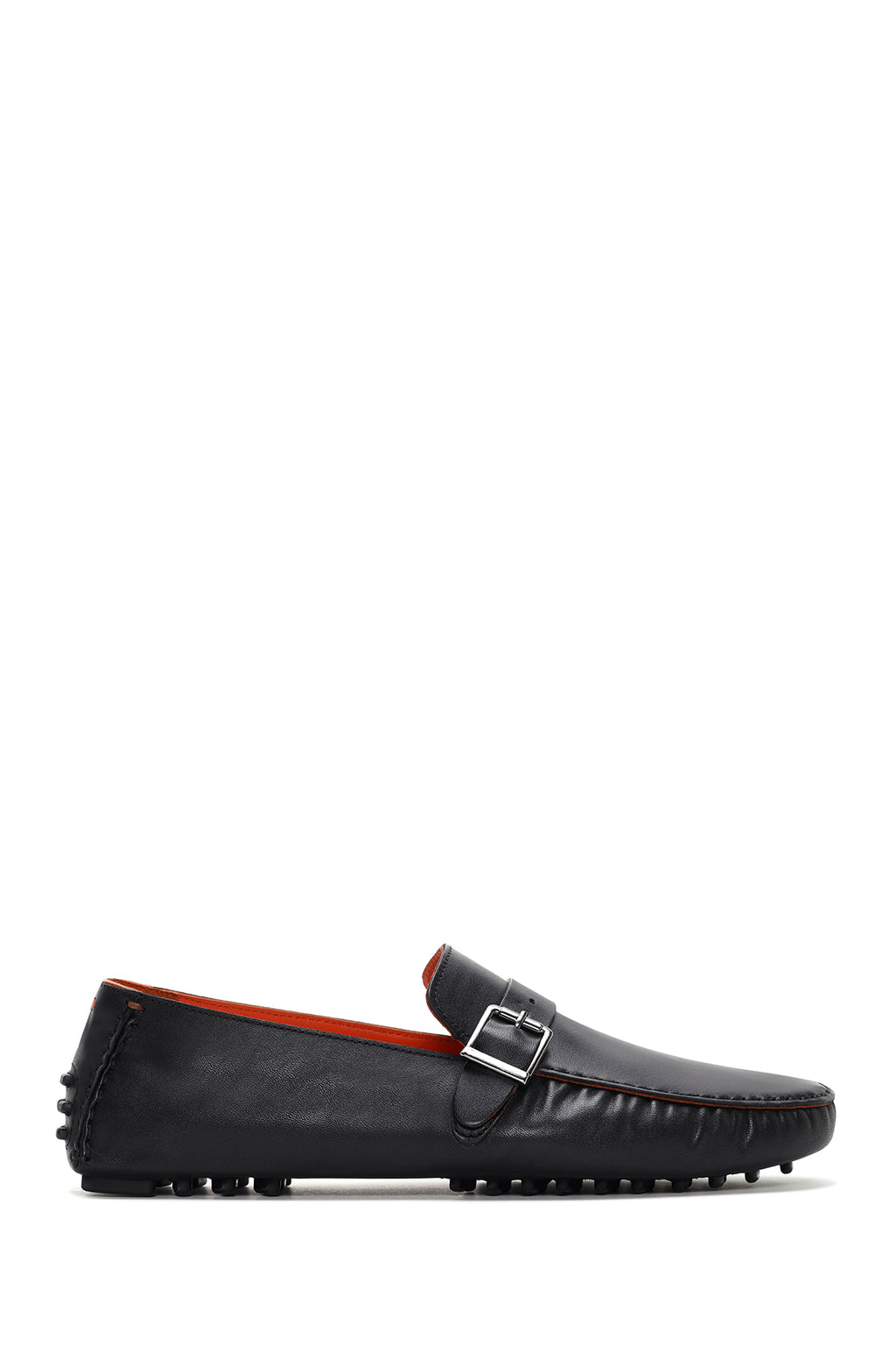 Erkek Siyah Deri Tokalı Casual Loafer