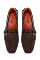 Men's Brown Leather Buckle Casual Loafer | Derimod