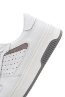 Men's White Leather Sneaker | Derimod