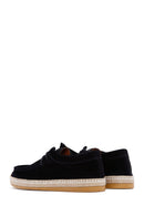 Men's Navy Blue Suede Leather Espadrille | Derimod