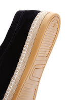 Men's Navy Blue Suede Leather Espadrille | Derimod